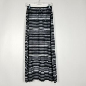 Dynamite‎ Women's Skirt Size M Black and White Stretchy Modest A-Line Long Work